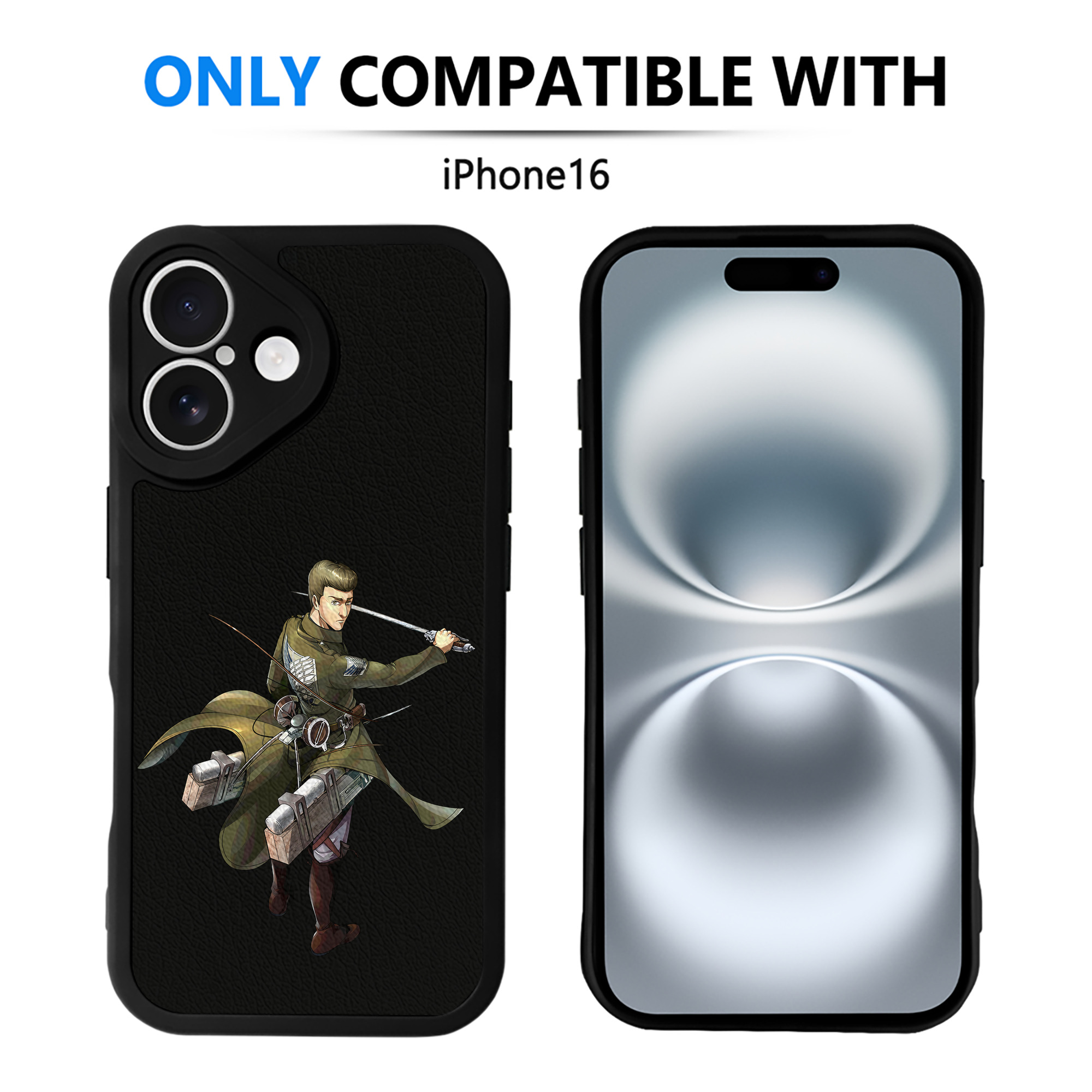 （画像用） 進撃の巨人 Attack on Titan 【iPhone 16シリーズ対応】シリコンスマホケース（レザー調） 材質：シリコン